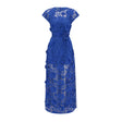 Jochebed Blue Floral Appliqué Maxi Dress with CutOuts