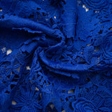 Jochebed Blue Floral Appliqué Maxi Dress with CutOuts