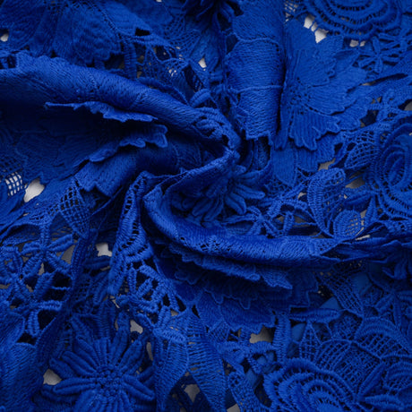 Jochebed Blue Floral Appliqué Maxi Dress with CutOuts