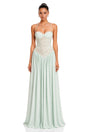 Joelle Mint Green Halterneck Lace Corset Maxi Dress