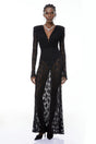 Johanna Black SemiSheer Lace Maxi Dress