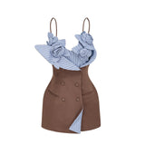 Johanna Brown Floral Panelled Mini Dress