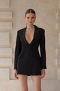 Joséphine Vneck satincollared mini dress