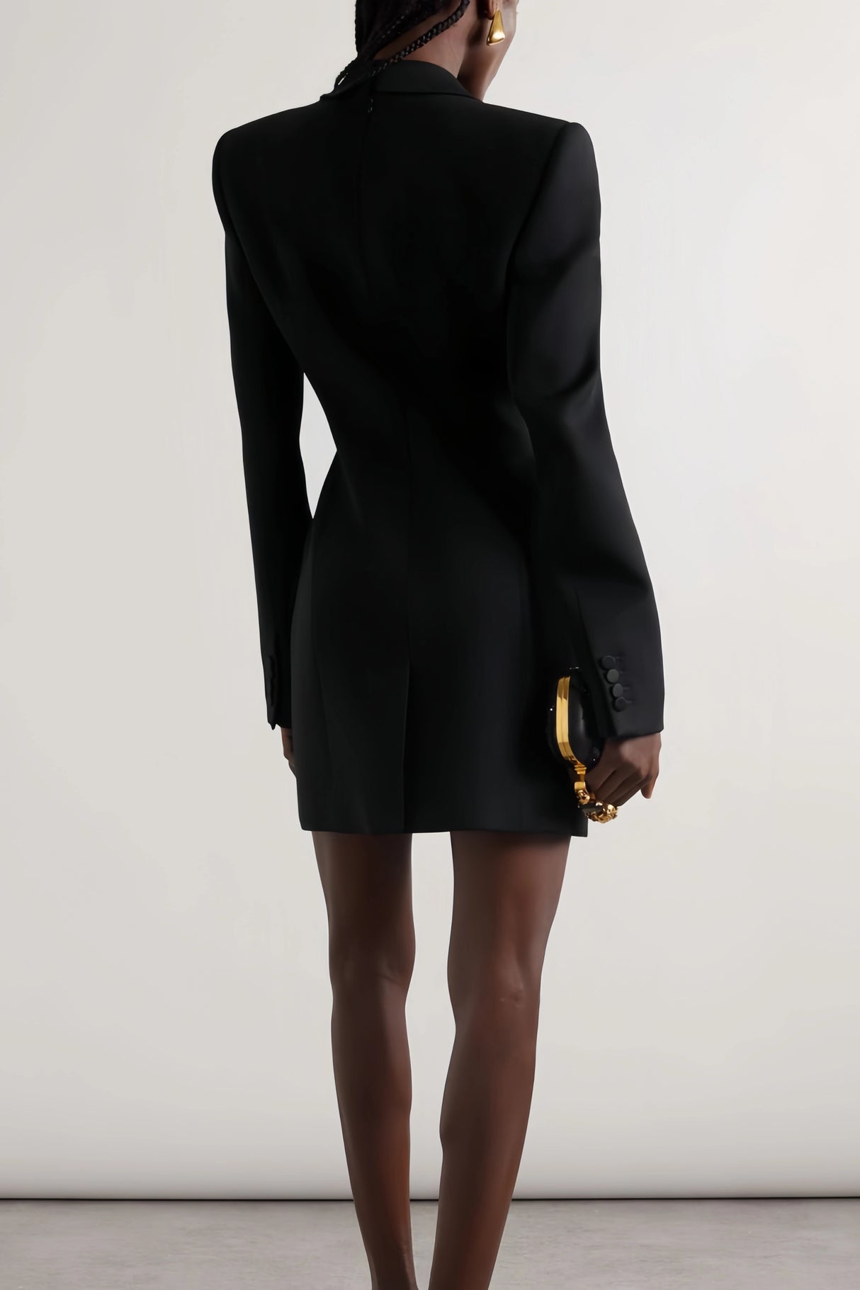 Joséphine Vneck satincollared mini dress