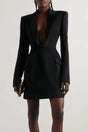 Joséphine Vneck satincollared mini dress