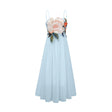 Josette floralembroidered shirred maxi dress in Blue
