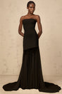 Josiane Black Offshoulder Sheer Tulle Maxi Dress