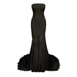 Josiane Black Offshoulder Sheer Tulle Maxi Dress