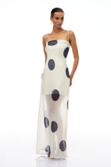 Josiane White Polka Dot Organza Maxi Dress