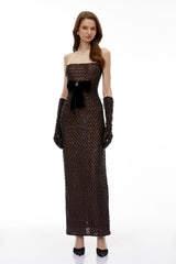 Josie Black Maxi Dress with Bow Detail
