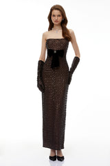 Josie Black Maxi Dress with Bow Detail