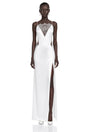 Jovie White Maxi Dress with Lace Panels and Slit