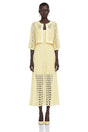 Joyce Yellow CutOut Midi Dress  Cape Set