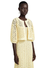 Joyce Yellow CutOut Midi Dress  Cape Set