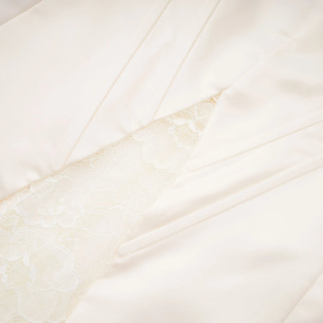 Juliette White Satin Mini Dress with Lace Panels