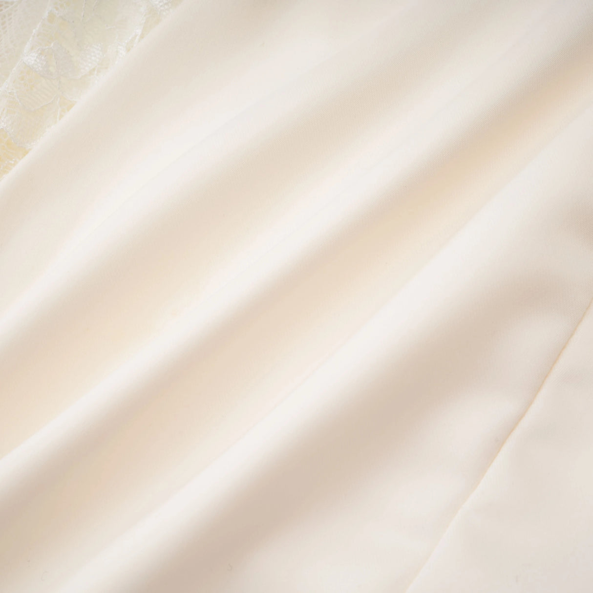 Juliette White Satin Mini Dress with Lace Panels