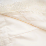 Juliette White Satin Mini Dress with Lace Panels