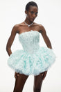 June Mint Green 3D Petal Puff Mini Dress