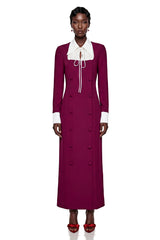 Juniper Purple Long Sleeve Color Block Maxi Dress