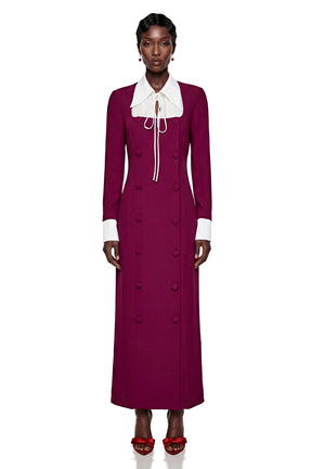 Juniper Purple Long Sleeve Color Block Maxi Dress