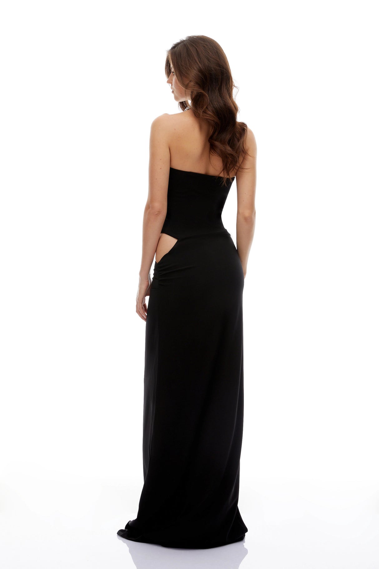 Kaelin Black Halterneck Cut Out  Maxi Dress