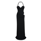 Kaelin Black Halterneck Cut Out  Maxi Dress