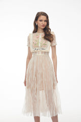 Kaila White Floral Embroidered Maxi Dress