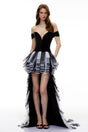 Kaitlyn Black Color Block Asymmetrical Mini Dress