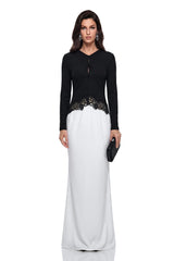 Kalliope Color Block Floral Lace Maxi Dress