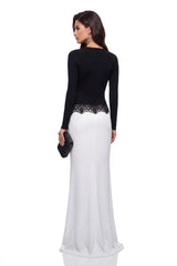 Kalliope Color Block Floral Lace Maxi Dress