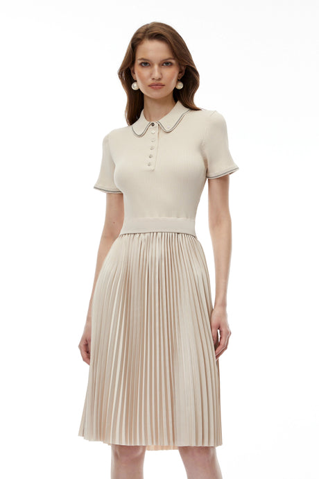 Malina Midi Dress Cream Stretch Knit