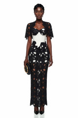 Kamila Black Color Block Maxi Dress with CutOuts