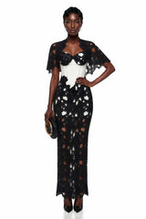 Kamila Black Color Block Maxi Dress with CutOuts