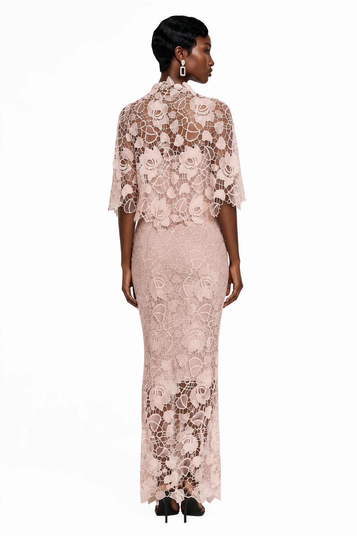 Kamila Pink Solid Color Maxi Dress with CutOuts