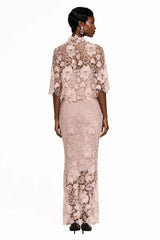 Kamila Pink Solid Color Maxi Dress with CutOuts