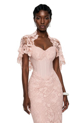 Kamila Pink Solid Color Maxi Dress with CutOuts