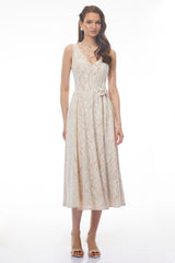 Kamila White Floral CutOut Midi Dress