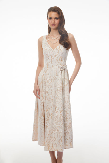 Nives Midi Dress White Floral Cut-Out