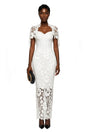 Kamila White Solid Color Maxi Dress with CutOuts
