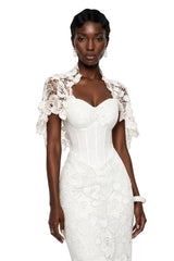 Kamila White Solid Color Maxi Dress with CutOuts