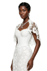 Kamila White Solid Color Maxi Dress with CutOuts