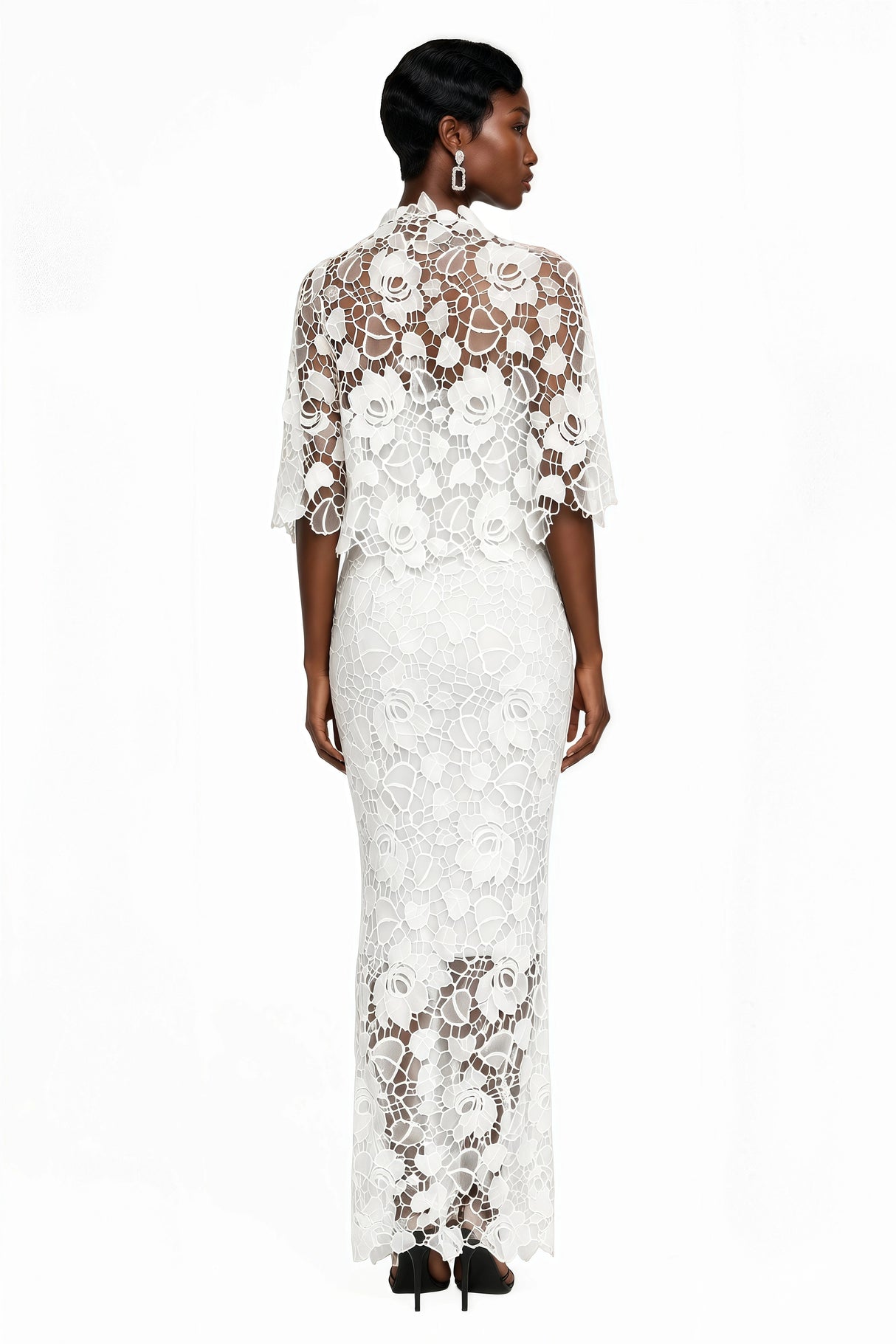 Kamila White Solid Color Maxi Dress with CutOuts