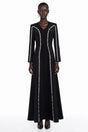 Karamea Black Rhinestone VNeck Maxi Dress