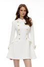 Kasmira White DoubleBreasted Blazer Dress