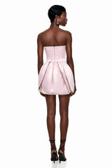Katarina Pink Off Shoulder Puffball Mini Dress
