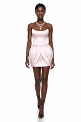 Katarina Pink Off Shoulder Puffball Mini Dress