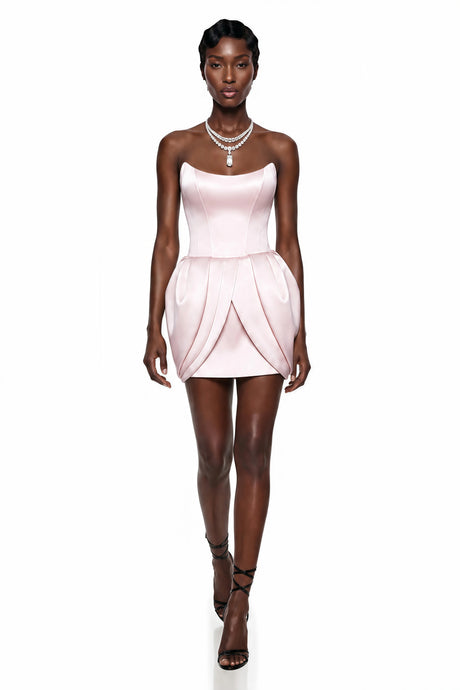 Charleigh Mini Dress Pink Off Shoulder Puffball