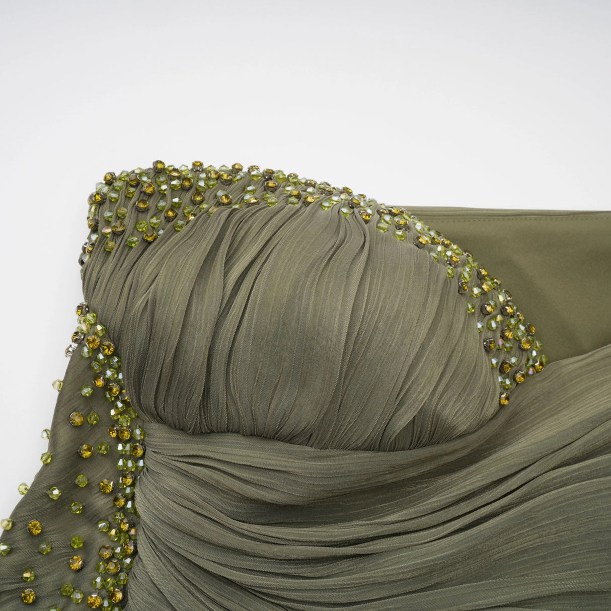 Katrin Green One Shoulder Ruched Maxi Dress