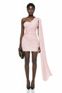 Katrin Pink One Shoulder Ruched Mini Dress