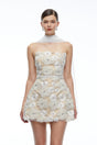 Katrina White Floral Embroidered Strapless Mini Dress